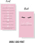 Lash Extension Aftercare Instructions Cards, 50 Pack, 2x3.5" Business Card Size, Pink Card Design