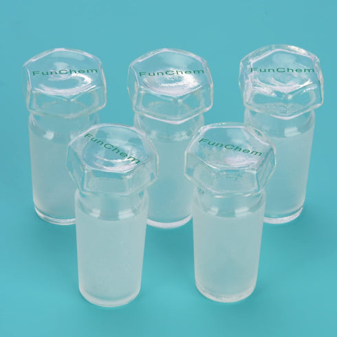 Hex Head Hollow Glass Stopper, 5-Pack Hexagonal Head for 24/40 Standard Taper Joint Glass Lab Stopper