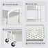 4-Tier Rolling Utility Cart with Handle Multi-Functional Storage Trolley with Wheels, Movable Organizer for Kitchen