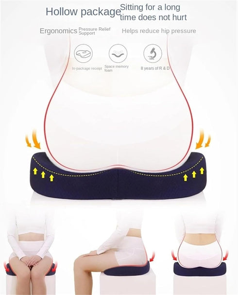 Generic 3D Memory Foam Hemorrhoid Cushion Hip Support Orthopedic Pillow Coccyx Office Chair Cushion Car Seat Wheelchair