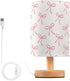 CTYSHTDL Bedside Lamp Bow Pink White Table Lamp for Bedroom LED Nightstand Lamp