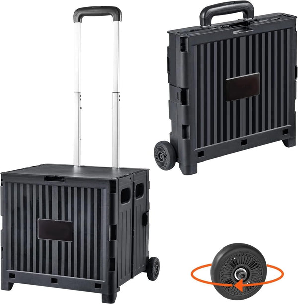 Generic Folding Utility Cart,80 lbs Load Capacity,Folding Portable Rolling Crate Handcart with Durable
