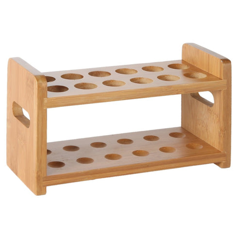 Lily's Home Bamboo Test Tube Vial Holder Rack, 12 Tube Capacity, Made from Bamboo with Built-in Handle (Rack Only)