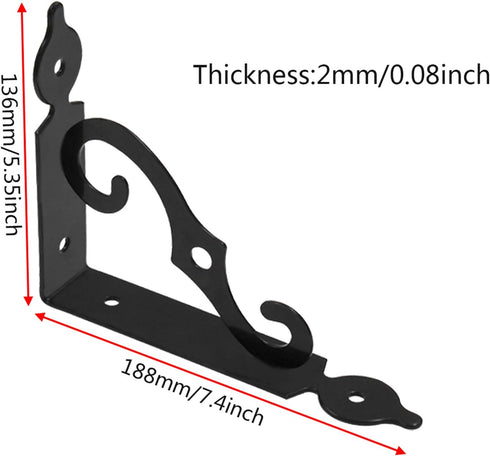 Luomorgo 10 5.4 Inch, Pcs L Bracket Decorative Shelf Brackets, Wall Mounted L Shape Floating Shelf Bracket Heavy Duty