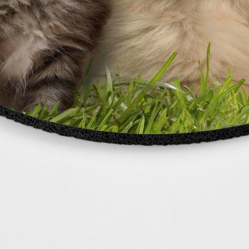 Custom Gaming Round Mouse Pad - Animals Cat Kitten Dog Golden Retriever Puppy