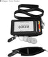 Black Genuine Leather Badge Holder with Zipper, RFID Keychain Wallet Neck Lanyards and Swivel Hook for Card/Coin/Cash