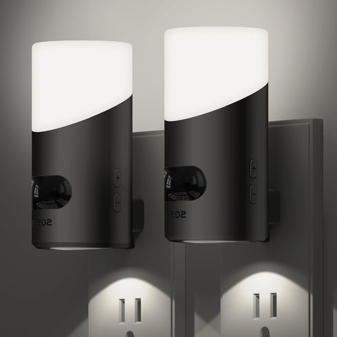 Lyridz Motion Sensor Night Light, LED Plug into Wall, 1-150LM Dimmable Indoor Night Light for Hallway, Stairs