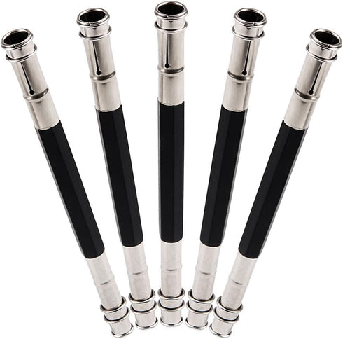 GTHER 5PCS Double Head Pencil Extender, Adjustable Lengthener with Aluminum Handle for Colored Pencils, Black