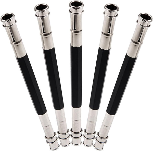GTHER 5PCS Double Head Pencil Extender, Adjustable Lengthener with Aluminum Handle for Colored Pencils, Black
