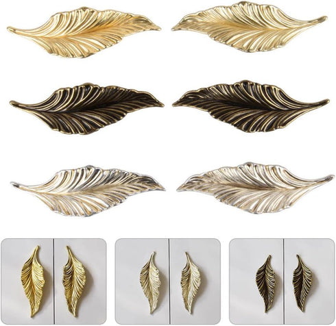 NOBRIM Closet Cabinet Leaves Handle Vintage Furniture Drawer Bedside Table Bookcase Handle Knob Door Pull Hardware
