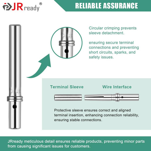 JRready Deutsch DTM Solid Terminal Pin & Socket Size 20, ST6282-050 DTM Series Connector Terminal Kit