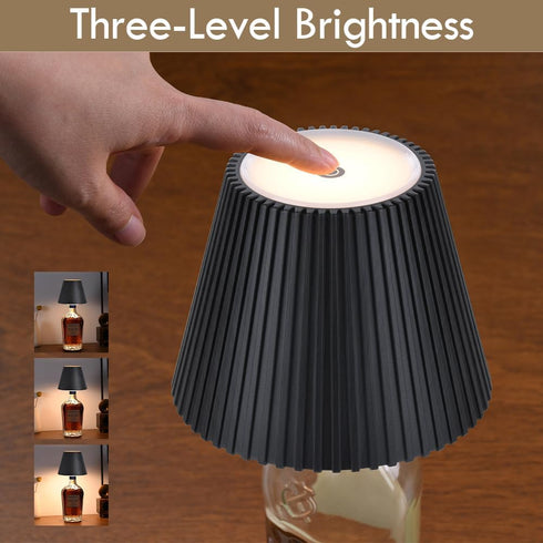 3 WILIT Wireless Lamp Shades for Liquor Bottle Lights, Level Brightness Cordless Table Lamp, Table Top Decor for Living