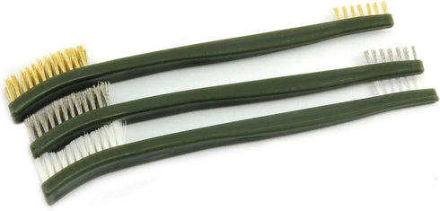 6-Pack Double-Ended Cleaning Brushes, 2PCS Stainless Steel, 2PCS Brass, 2PCS Nylon Brushes
