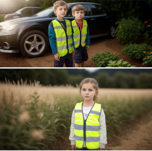 High Visibility Toddler Safety Vest, Reflective Kids Vest for Cycling & Running, Construction Vest