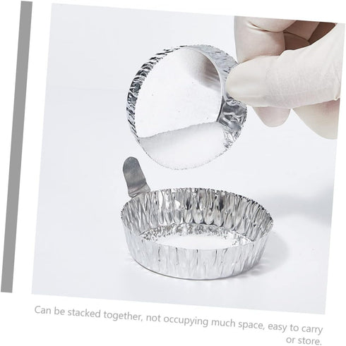 50Pcs Aluminum Foil Weighing Trays with Handle, Heavy Duty Aluminum Foil Pans for Laboratory Use and Measuring