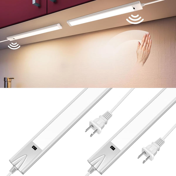 16 Inch Hand Wave Under Cabinet Lights, Ultra Bright 3000K/4000K/6000K Under Counter