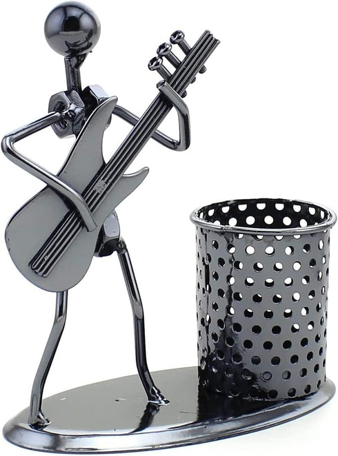 Metal Art Pen Pencil Holder, Musician Design, Home Office Desk Organizer