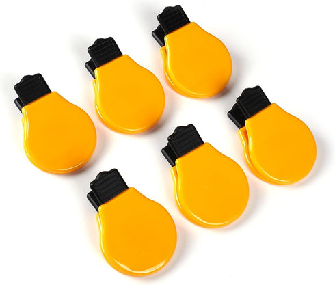 Bulb Refrigerator Magnet Clips Set, Multipurpose Magnet Paper Clips, Set of 6 for Snacks Bag