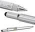 HeTaoCat Gifts Multi Tech Tool Pen 6 in 1 Stylus Pen - Screwdriver Pen with Ruler, Levelgauge, Ballpoint Pen (Silver)