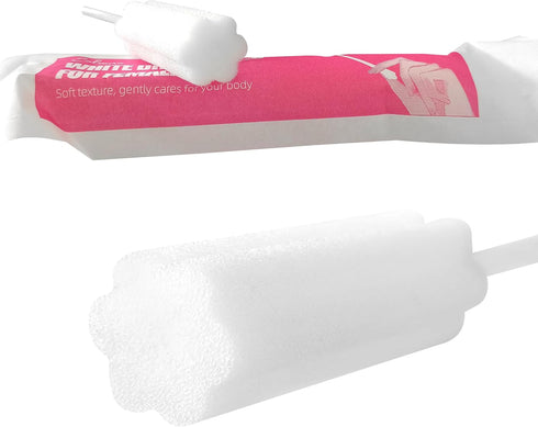 Calvana (30-Pack) Packaged, 6-Petal White Drip Sticks for Females, Drip Stick Absorbing Sponge, Awkward Essentials