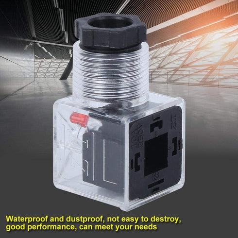 5Pcs Hydraulic Solenoid Valve Solenoid Coil Plug, Transparent Universal with Light, DC24 (5 Sold at a Time)