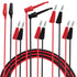 Multimeter Leads, Electrical Test Lead Kit: Banana to Alligator Clips, Plugs, and Mini Hooks Set (3 Pair)