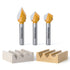 3 Pcs 60/90/120-Degree V Groove Router Bits, 1/4" Shank, 1/2" Cutting Diameter,