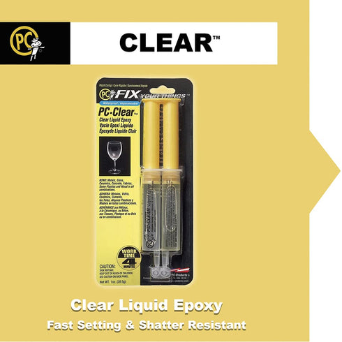 PC Products PC-Clear Epoxy Adhesive Liquid, 50ml Cartridge, Clear 75005