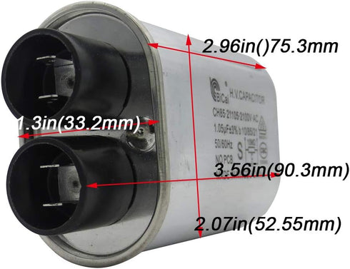 Meter Star CQC&VDE Universal Household Microwave High Voltage Capacitor | 1.05uf ch85 2100V AC H.V. Capacitor