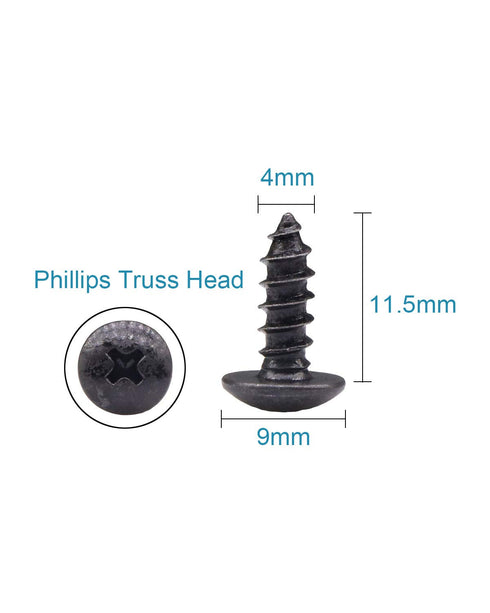 50pcs #8 x 1/2 inch Truss Head Phillips Wood Screws Black Oxide Coated by IMSCREWS