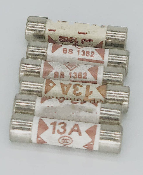 Cartridge Fast Blow Tube, Ceramic Cartridge Fuses 13A 250V, 6-Pack for Power Strip Experiment Circuit Repair