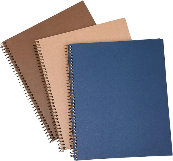 Mintra 100% Recycled Notebooks - Solid Set 3pk, Letter Size (8.5in x 11in)