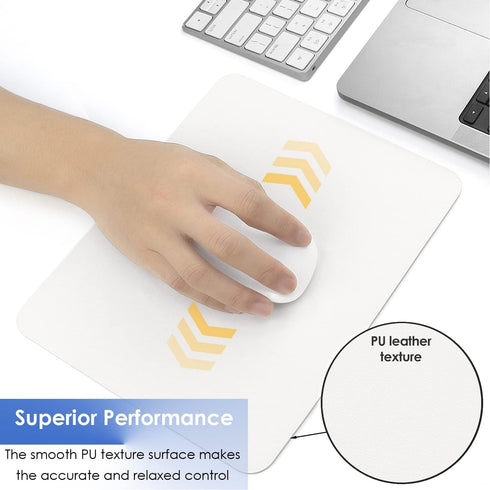 ProElife Mouse Pad, 9.4'' x 7.8'' Slim Mat, Waterproof PU Leather with Anti-Slip Base for Home Office School Mouse