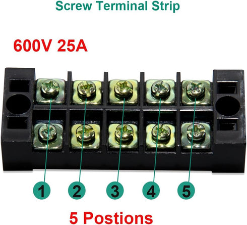 MILAPEAK Terminal Block and Strip, 10pcs (5 Sets) with Cover, Black & Red