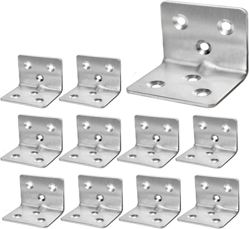 Evadow 40Pcs Stainless Steel Corner Braces, 1.2 x 1.2 x 1.5 Small Corner