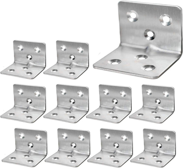 Evadow 40Pcs Stainless Steel Corner Braces, 1.2 x 1.2 x 1.5 Small Corner