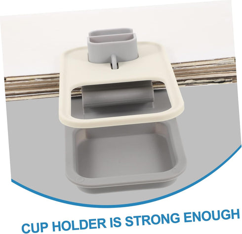 OUNONA Desktop Cup Holder Clip Portable Table Side Beverage Organizer for Office Keeps Drinks Secure with Hanging Hook
