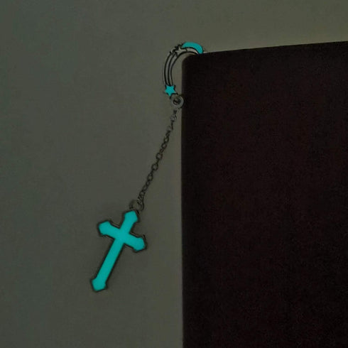 Gzrlyf Cross Bookmark, Glow in The Dark Book Markers for Book Lovers, Christian Gifts (Luminous Bookmark)