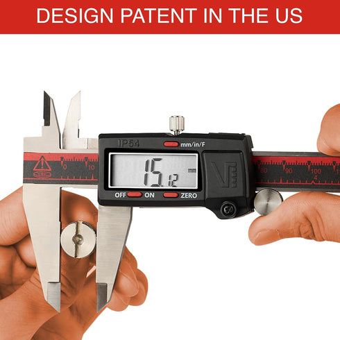 IP54 DCLA-0805 8 Inch/200mm, Inch/Millimeter/Fractions VINCA Grade Digital Caliper, Conversion, Stainless Steel, Large