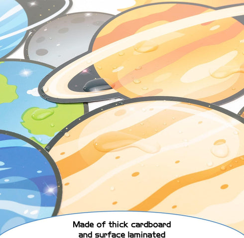 BeYumi 45Pcs Solar System Cutouts, 9 Planets Galaxy Wall Decal for Classroom and Party Decor