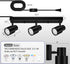 14.8ft 3 Hallway(GU10 Bulb) Plug-in Track Lighting LED, Track Light Fixtures Ceiling, Black Plug in Wall Lights