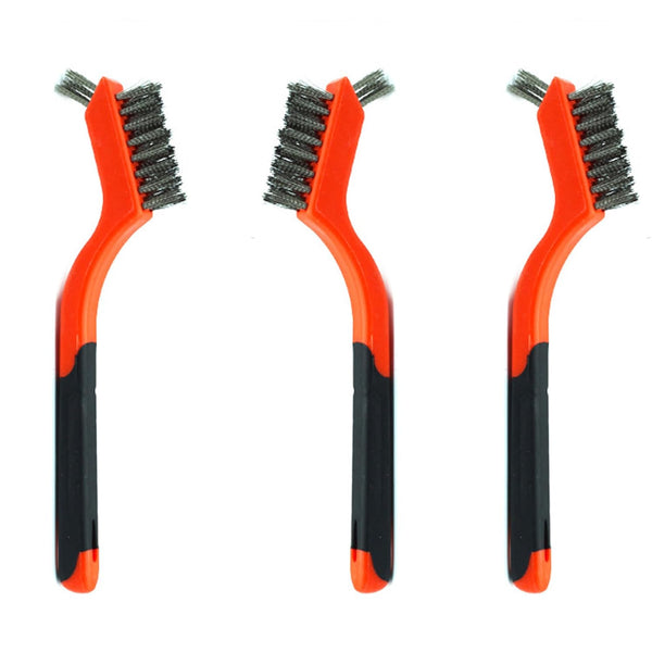 3pcs Small Stainless Steel Wire Brushes Set for Cleaning and Rust Removal