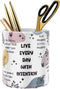 WAVEYU Desk Pen Holder Organizer, Cute Pencil Holder Cup, Multi-Functional Makeup Brush Holder for School Office