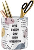 WAVEYU Desk Pen Holder Organizer, Cute Pencil Holder Cup, Multi-Functional Makeup Brush Holder for School Office