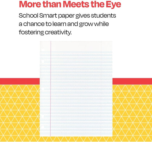 School Smart 85243 Cursive Ruled Notebook Paper, 8 in x 10 1/2 in, Ream of 500, White - 085243