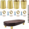 Nihfien 4 Pcs Conical Shape Brass Cutting Chopping Board Feet Set for Walnut