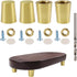 Nihfien 4 Pcs Conical Shape Brass Cutting Chopping Board Feet Set for Walnut