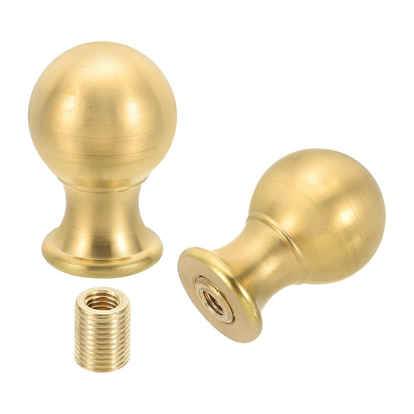 PATIKIL 25 x 37.5mm Lamp Finials Caps Knob, 2 Set Solid Brass Lamp