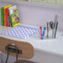 NIUBEE Acrylic Pen Holder, 3 Compartments Clear Pencil Organizer Cup for Desk Accessory Storage