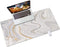 QIYI White Mouse Pad - Cute Marble Large Desk Mat, PU Leather Desk Protector, Non-Slip Extended Writing Pad
